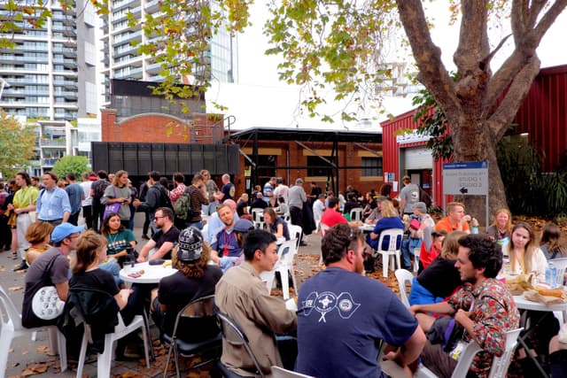 Hanging out during the morning break